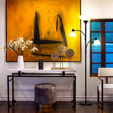 Load image into Gallery viewer, Brightech Sky Dome Double – High Brightness Torchiere Floor Lamp with 2 Reading Lights for Living Rooms, Bedrooms – Replace Halogen Standing Lamps with Efficient LED Office Lighting - Tall Black Pole