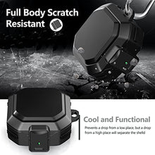 Load image into Gallery viewer, (with Security Lock) Armor Case Cover for Samsung Galaxy Buds Pro Case/ Galaxy Buds Live Case / Galaxy Buds 2 Case Cover Hard PC Shockproof Case Cover with Keychain/Straps/Cleaning Brush. (Black)