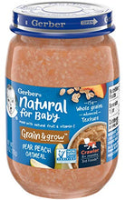 Load image into Gallery viewer, Gerber 3rd Foods Natural for Baby Grain & Grow Jar, Pear Peach Oatmeal, 6 OZ