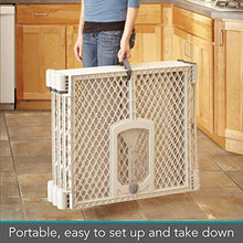 Load image into Gallery viewer, North States Mypet 18.5 Sq.'. Petyard Passage: 6 panel pet enclosure with lockable pet door. Freestanding. 18.5 sq. ft. (26" tall, Light Gray)