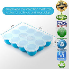 Load image into Gallery viewer, Samuelworld Baby Food Storage Container, 12 Portions Freezer Tray with Lid, 12x2.5oz BPA Free, Silicone, Perfect for Homemade Baby Food, Vegetable & Fruit Purees and Breast Milk