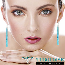 Load image into Gallery viewer, Turquoise Earrings in Sterling Silver & Genuine Turquoise (2.5" Long)