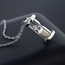 Load image into Gallery viewer, Gem Stone King 925 Sterling Silver Genuine Diamond Dust Hourglass Pendant Necklace (0.50 Ct, With 18 Inch Chain)