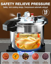 Load image into Gallery viewer, Wantjoin 16 Quart Pressure Canner & Cooker | Commercial Aluminum Canner | Induction Compatible | Pressure Gauge & Pressure Regulator | Multi Pressure Levels& Easy Locking