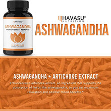 Load image into Gallery viewer, Havasu Nutrition Ashwagandha Capsules with Adaptogens, for Stress Relief, Anxiety Relief, Mood Support, Libido Boost, and Adrenal Fatigue Relief; Non-GMO 1000 mg; 90 Capsules for Men & Women
