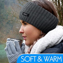 Load image into Gallery viewer, 4 Pieces Knit Headbands Winter Ear Warmers Crochet Knit Headbands Elastic Turban Head Wraps Chic Hair Scrunchies Headbands for Women Girls