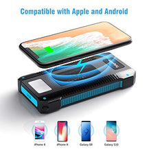 Load image into Gallery viewer, Solar Power Bank 30000 mAh, Wireless Portable Charger Solar Panel External Battery Type-C 5V Dual USB with LED Flashlight (Waterproof, Dustproof, Shockproof) Compatible with iOS & Android (Black)