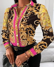Load image into Gallery viewer, Buchona Outfits for Women Collar Blouses Button Down Shirts Colorful Long Sleeve Floral Print Tops Loose Sexy T-Shirts