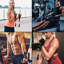 Load image into Gallery viewer, LEEKEY Resistance Bands Set Workout Bands (11pcs) 5 Different Level Stackable Exercise Bands with Door Anchor, Handles, Waterproof Carry Bag,Legs Ankle Straps for Home Workouts and Resistance Training