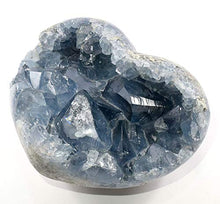 Load image into Gallery viewer, King Size 6.1" 6.2LB Ice Sky Blue Celestite Geode Heart Sparkling Natural Druzy Crystal Cluster Mineral Celestine Stone Specimen - Madagascar