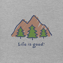 Load image into Gallery viewer, Life is good Men's Standard Vintage Crusher Graphic T-Shirt Mountains, Heather Gray, x Large