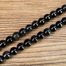 Load image into Gallery viewer, COAI 108 Mala Beads Black Obsidian Tiger Eye Stone Hamsa Hand Bracelet Necklace