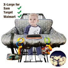 Load image into Gallery viewer, Shopping Cart Cover for Baby boy Girl, Anti Slip Design, Cotton High Chair Cover, Machine Washable for Infant, Toddler, Grocery Cover Large (Grey)