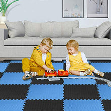 Load image into Gallery viewer, innhom Exercise Mat Gym Mat Interlocking Foam Mats EVA Foam Floor Tiles with Protective Flooring Mats for Gym Equipment Workouts, 6 Black and 6 Blue
