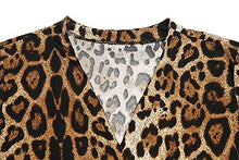 Load image into Gallery viewer, Shirt Cardigan for Women Printed Cardigan Leopard Coat Long Sleeve Open Front Cardigan Top w Pockets Brown