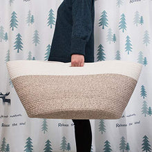 Load image into Gallery viewer, Mintwood Design Extra Large 22 x14 Inches Decorative Woven Cotton Rope Basket, Laundry Basket, Blanket Basket, Baby and Dog Toy Storage Baskets Bin, Kid Laundry Hamper, Towel Basket