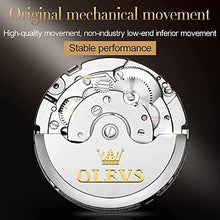 Load image into Gallery viewer, OLEVS Automatic Watch for Men Self Winding Mechanical Waterproof Stainless Steel Strap Blue Face Classic Tourbillon Wrist Watches-1