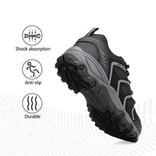 Load image into Gallery viewer, NORTIV 8 Men's Low Top Waterproof Hiking Shoes Outdoor Lightweight Backpacking Trekking Trails 160448-low Black Dark Grey Size 6.5 M US