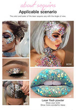 Load image into Gallery viewer, GL-Turelifes Mermaid Sequins Chunky Glitter Liquid Eyeshadow Glitter Body Gel Festival Glitter Cosmetic Face Hair Nails Makeup Long Lasting Sparkling 30g (06# Purple)