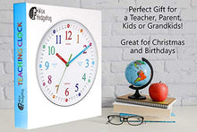 Load image into Gallery viewer, WISE HEDGEHOG Telling Time Teaching Clock, Silent Non Ticking Analog Battery Operated Learning Clock for Kids, Perfect Room & Wall Decor for School Classrooms, Playrooms and Kids Bedrooms