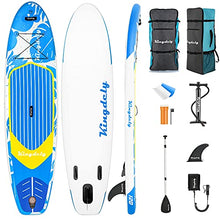 Load image into Gallery viewer, Kingdely Inflatable Stand Up Paddle Board, Comes with Durable SUP Accessories & Portable Carry Bag, Non-Slip Deck, Leash, Paddle and Pump, Standing Boat for Youth & Adult