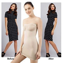 Load image into Gallery viewer, MD Women's Strapless Full Body Slip Shaper Seamless Smoother Tube Slip Under Dresses,Nude,Large