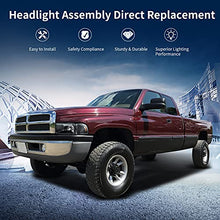Load image into Gallery viewer, AUTOSAVER88 Headlight Assembly Compatible with 1994-2001 Dodge Ram 1500/1994 1995 1996 1997 1998 1999 2000 2001 2002 Dodge Ram Pickup 2500 3500 Black Housing Amber Reflector with Corner lights