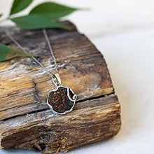 Load image into Gallery viewer, 925 Sterling Silver Black Fire Opal Vintage Style Large Pendant; Libra October Birthstone; Dainty Black Stone Pendant; Handmade Antique Style Black Opal Necklace For Classy Women