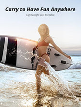Load image into Gallery viewer, AKASO Inflatable Stand-Up Paddleboard, Yoga SUP with Backpack, Non-Slip Deck, Waterproof Bag, Leash, Floating Paddle and Hand Pump(Black)