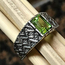 Load image into Gallery viewer, Genuine 2ct Green Peridot 925 Sterling Silver Men's Ring Size 7, 7.75, 8, 8.25, 8.75, 9, 9.75, 10, 10.75, 11, 11.25, 12, 12.75, 13, 13.25