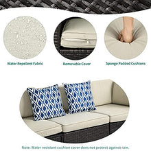 Load image into Gallery viewer, YITAHOME 6 Pieces Outdoor Conversation Set Patio Furniture Manual Weaving Wicker Outside Sectional Sofa PE Rattan Couch with Ottoman, Table and Cushions for Porch Lawn Garden Backyard, Black