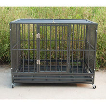 Load image into Gallery viewer, Polar Aurora Pet Dog Cage Heavy Duty Strong Metal Crate Kennel Playpen w/Lockable 4 Wheels&Tray (42, Grey)