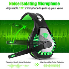 Load image into Gallery viewer, DIWUER Stereo Gaming Headset for Nintendo Switch, PS4, Xbox One with Noise Cancelling Mic, Soft Earmuffs Surround Sound Over Ear Headphones with LED Light for PC, Mac, Laptop