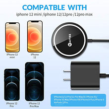 Load image into Gallery viewer, WAITIEE Wireless Charger, Fast Magnetic Wireless Charger for iPhone 12/12mini/12pro/12pro max, AirPods 2/Pro,Fast Wireless Charger Pad with Rubber Anti-Skid Ring and Type-C 20W Adapter