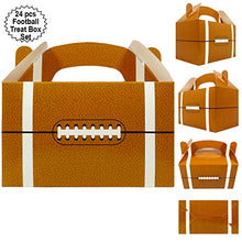 Load image into Gallery viewer, Football Party Treat Boxes | Team Favor Box with Handle (24 Pcs Set) | Football Party Supplies | Sports Theme Birthday Goody Boxes | By Anapoliz