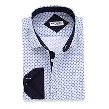 Load image into Gallery viewer, Alex Vando Mens Printed Dress Shirts Long Sleeve Regular Fit Button Down Shirt,Lt Blue863,Large