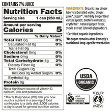 Load image into Gallery viewer, Remedy Ginger Beer - Sugar Free, USDA Organic & Low Calorie Mixer Drink - Non Alcoholic & Made With Real Ginger - 8.5 Fl Oz Can, 12-Pack