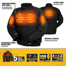 Load image into Gallery viewer, DEWALT DCHJ060A Heated Soft Shell Jacket Kit with 2.0Ah Battery & Charger Black X-Large