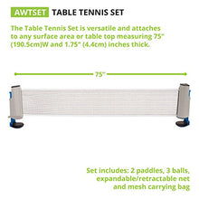 Load image into Gallery viewer, Champion Sports Anywhere Table Tennis: Ping Pong Paddles, Balls, and Portable Net & Post Set To Go