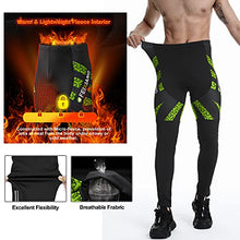 Load image into Gallery viewer, FEIXIANG Men's Thermal Cycling Pants, Winter Bike Fleece Lined Tights 4D Padded Cold Weather Outdoor Biking Bicycle Leggings (Green, XX-Large)