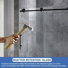 Load image into Gallery viewer, WOODBRIDGE MBSDC6076-MBL Frameless Sliding Glass Shower Door | 56"-60"W x 76"H | Matte Black Finish