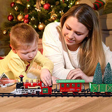 Load image into Gallery viewer, iBaseToy Christmas Train Set with Controllable Sound & Light, Battery Powered Train for Christmas Tree, kids Train Toy Set with 52"Railway Track & 4 Cars, Gift for 3 4 5 6 Year Old Boys Girls Toddlers
