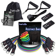 Load image into Gallery viewer, TheFitLife Exercise Resistance Bands with Handles - 5 Fitness Workout Bands Stackable up to 110 lbs, Training Tubes with Large Handles, Ankle Straps, Door Anchor Attachment, Carry Bag and Bonus eBook