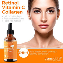 Load image into Gallery viewer, Retinol Vitamin C Collagen | Super Charged Anti-Aging Serum for Face | Pharmaceutical Grade Quality | Helps Smooth & Plump Fine Lines & Wrinkles & Brightens for Younger Skin | 1 fl oz / 30 ml
