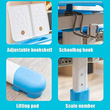 Load image into Gallery viewer, FASFSAF 2020 Upgrade Kids Desk and Chair Set, Height Adjustable Kids Table and Chair Set, Home School Use Anti-Reflective Children Study Table with LED Light/Reading Board/Pull-Out Drawer,Blue
