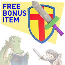 Load image into Gallery viewer, Kiddey Knight's Castle Kids Play Tent -Indoor & Outdoor Children's Playhouse -- Durable & Portable with Free Carrying Bag – “Bonus” Shield and Sword Set - Makes for Boys & Girls