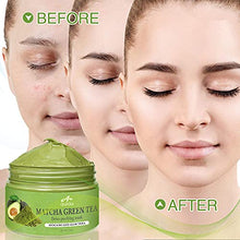 Load image into Gallery viewer, AUIAU Green Tea Skincare Facial Mask Detox Clay Mud Mask with Avocado & Aloe ,Deep Cleansing ,Hydrating, Detoxing, Healing, and Relaxing, Pore , Acne, and Blackhead Treatment Mask