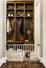 Load image into Gallery viewer, Carlson Pet Products MINI Expandable Extra Wide Pet Gate with Small Pet Door (916006), White, 18-31 inches