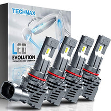 Load image into Gallery viewer, TECHMAX 9005/HB3+9006/HB4 LED Bulbs, Small Design 20000LM 6500K Xenon White ZES Chips Extremely Bright Conversion Kit of 4 Halogen Replacement