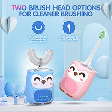 Load image into Gallery viewer, Kids Electric Toothbrush, Ultrasonic Autobrush Toothbrush Kids with 6 Modes, Whole Mouth Baby Toothbrush, IPX7 Waterproof, U Shaped Toothbrush for Children & Toddlers (2-6 Year) (Light Blue)